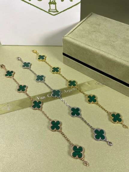 5motifs , green Malachite, gold, rose gold, silver