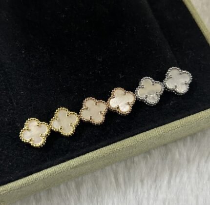 vca earring, white mother of pearl