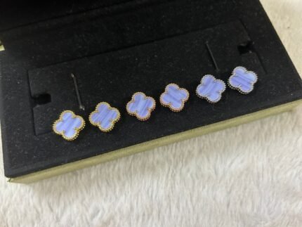 vca clover earring,violet , gold, rose gold, silver