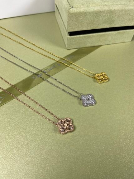 vca necklace,full diamond , gold, silver, rose gold