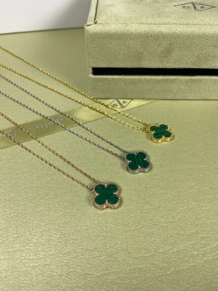 vca necklace,Malachite , gold, silver, rose gold